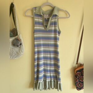 Pastel Striped Polo Dress